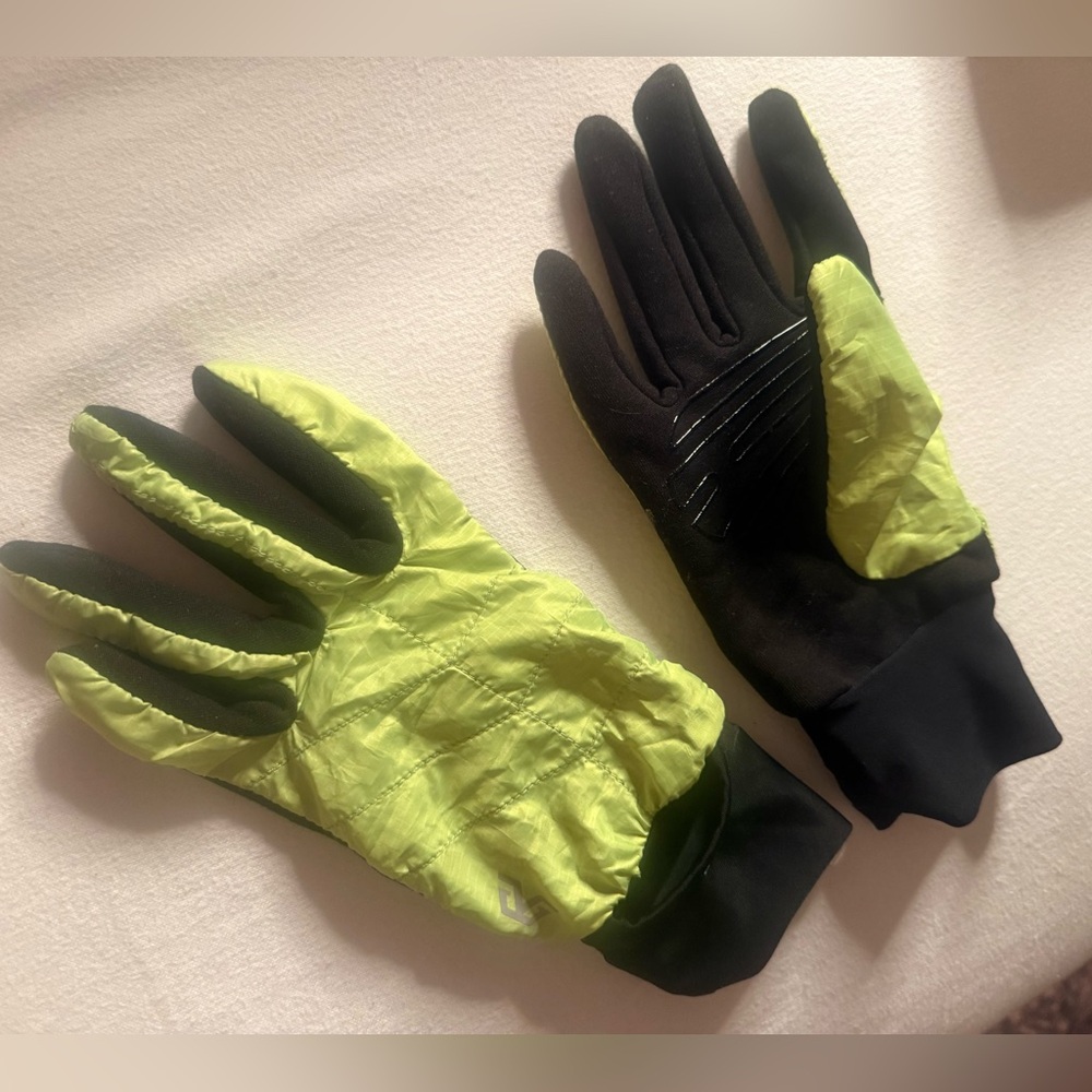 Black and Neon Green Gloves